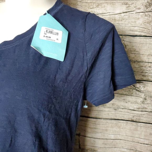 Blue Illusion Scoop Neck Tee Size 2X NWT Reg $49.99 - Picture 2 of 5